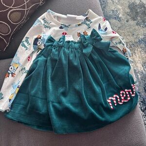 Bluey 3T two piece outfit (skirtall & shirt), New with tags